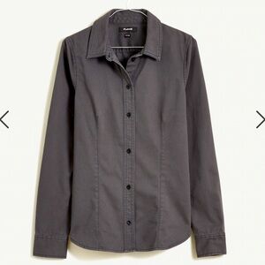 *NWT* Madewell darted button up shirt in grey re generative chino - size 4